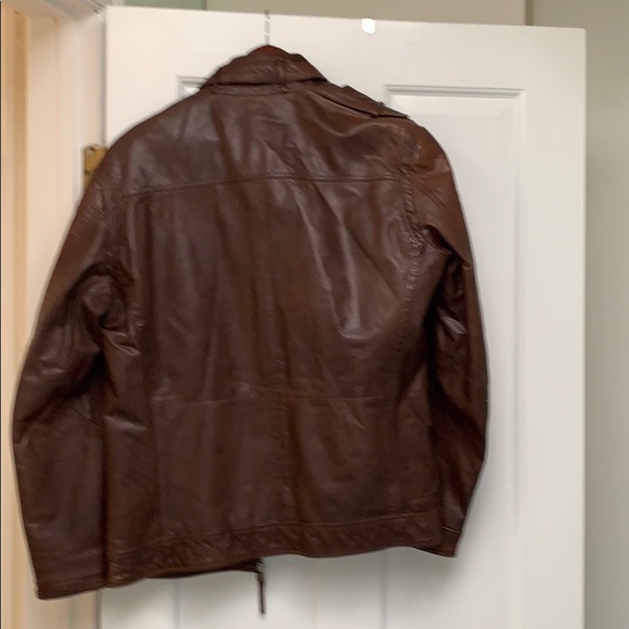 Stunning brown leather bomber jacket - Picture 2 of 3
